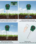 3 In 1 PH TDS EC Soil Moisture Meter Kit With Temperature Probe High Accuracy Digital Tester usage instructions in garden soil
