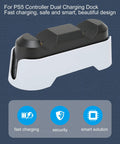 Dual Controller Charging Station With LED Indicator And Safe Fast Charge Dock for game console controllers with security icons