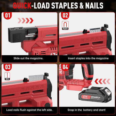 Built Like A Tank Cordless Nail Gun 18 Gauge 2 In 1 Brad Nailer Electric Stapler With Dual Batteries Fast Charger And 1500 Fasteners For Carpentry Upholstery Work