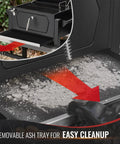 Portable Charcoal Grill With Warming Rack, Tabletop Outdoor Grill for Camping, 303 Sq In Cooking Area, ash tray shown