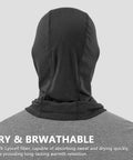 Cooling Balaclava Face Mask With Merino Wool And Lyocell for Men and Women, rear view showcasing breathable fabric and design