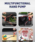 SMART JERRY orange hand pump for fluid transfer, water removal, oil/antifreeze transfer, and inflating balloons