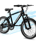 Kids Mountain Bike 20 Inch With 7 Speed Drivetrain, Front Suspension Fork And Disc Brakes, Easy To Ride For Ages 5 10, Black