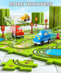 64 Piece Puzzle Race Track Car Set For Toddlers And Kids Ages 3 To 6 With 3 Sliding Cars City Themed Puzzle Tracks Toy