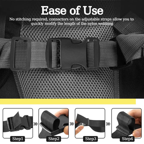 1.5 Inch Side Release Buckles Kit With 30 Tri Glide Slides, 15 Sets, Heavy Duty Plastic Buckles For Backpacks Luggage Straps