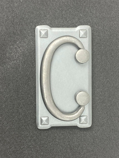Mission Drawer Pull 3 Inch (76mm) Barcelona Pewter Finish vertical view