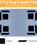 12 Piece Rug Gripper Kit Non Slip Rug Tape For Hardwood Floors Reusable And Washable Double Sided Adhesive Stickers layout