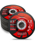 Heavy Duty 6.5 Inch Angle Grinder Discs And Grinding Wheels With Solid Metal Center For Fast Metal And Concrete Deburring 10 Pack Rugged Cutting Tools Straight Up Built To Last stacked discs for metal grinding, 6 inch size, durable construction.
