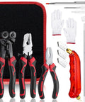 13 Piece Glass Cutter Tool Set With Nippers, Running Pliers, Breaking Pliers, Cutter Heads, Gloves, Scribe, and Zipper Bag
