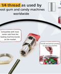Top Lid Lock And Key Set For Gumball Capsule Machines GV25 GV18 with 1/4 inch thread and installation example