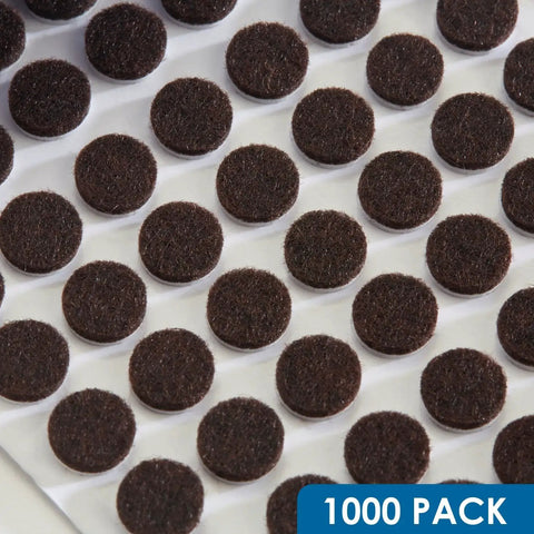 Heavy Duty 3/8 Inch Self Adhesive Felt Pads Round Brown Furniture And Cabinet Bumpers 1000 Pack Noise Reduction Floor Protection