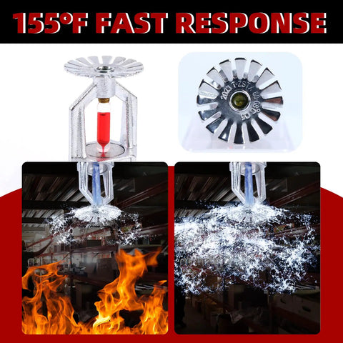 Two Pack Slick Copper Chrome Fire Sprinkler Heads Built Tough With A Quick 1 2 Inch Npt Fit And 155 Degree Fast Response Bulb, sprinkler with fast response.