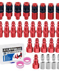 34-Piece 1 Quarter Inch Quick Connect Air Fittings Kit - DIY Friendly, Lightweight Aluminum Universal Hose Fittings For Air Compressors