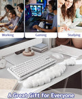 Cloud Wrist Rest Keyboard Pad With Memory Foam And PU Leather For Palm Support on PC desk with keyboard and mouse