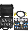 Hydraulic Pressure Test Kit With Five Gauges 150 1500 3500 6000 9000 Psi 14 Tee Connectors 5 Test Hoses And 13 Couplings