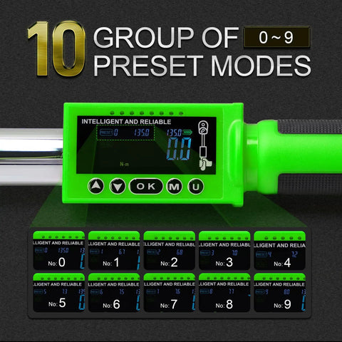Digital Half Inch Drive Torque Wrench With 8 To 160 Ft Lb And 10 To 220 Nm Range Two Percent Accuracy Electric Torque Wrench With Buzzer And LED Alerts For Car Bike Motorcycle And Auto Repair