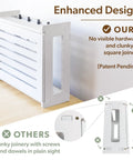 Rustic Pine WiFi Router Storage Box With Wall Mount Decorative Modem Shelf Hider And Cable Management System Keeps Your Router Looking Slick Up To 11 Inches Tall Easy Home Organization For Modern Living, white design, no visible hardware from side view