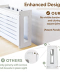 Dark Oak Router Storage Box With Wall Mount And Cable Management System features enhanced design, no visible hardware, patent pending.