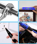 Collage showing 21V Cordless Drill Set With 112 Piece Home Repair Tool Kit For DIYers Lightweight Hammer Drill in use