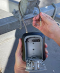 Open Portable Key Lock Box With Cable Shackle And Wall Mount Waterproof Metal Key Safe for 4 Digit Resettable Code