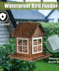 Country House Shaped Bird Feeder Built To Last Heavy Duty Metal Bird Feeder For Outdoor Hanging Weatherproof Large Capacity Wild Bird Feeder For Garden