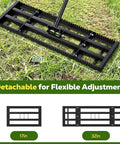 Two In One Lawn Leveling Rake With Dual Sided Design 32 By 10 Ground Plate shown on grass surface, detachable feature displayed