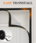 Double-Sided Magnetic Screen Door Fits 32x80 Inch Doors Left Or Right Opening Scratch-Proof Polyester Pet Friendly Keeps Bugs Out Hands-Free Entry Easy Install Gray Featured with Tape