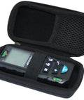 Hard Travel Case For RockSeed And Mileseey Laser Measure 165 Feet Digital Laser Distance Meter Built To Go The Distance EVA Shell With Cushioned Interior Protective Carrying Case Fits RockSeed Mileseey, open with laser measure