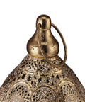 Top of Moroccan Mosaic Table Lamp Metal Turkish Handmade Nightstand Bedside Lamp for Bedroom and Living Room Decor in gold tone metal