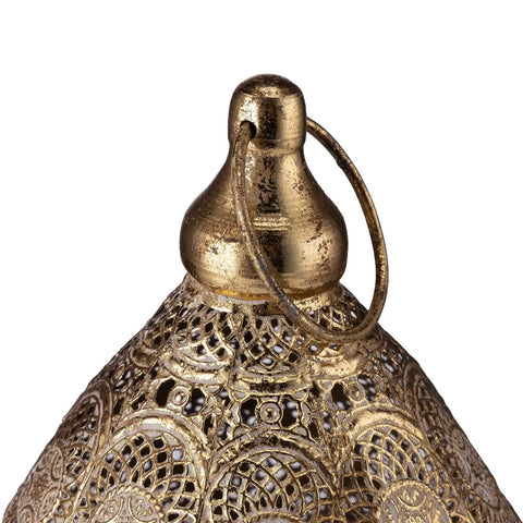 Top of Moroccan Mosaic Table Lamp Metal Turkish Handmade Nightstand Bedside Lamp for Bedroom and Living Room Decor in gold tone metal