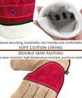 Womens Leather Work Gloves Medium Rose Red And Grey Tough As Nails Heavy Duty Cowhide With Cotton Lining Durable Firm Grip