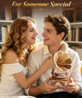 Couple holding Dope Vintage Gramophone 3D Puzzle For Adults, wooden wind-up music box with Emperor Waltz