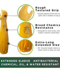 Double Nitrile Coated Full Arm Chemical Resistant Safety Glove With Cotton Poly Liner, featuring rough grip and extended sleeve