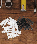 Heavy Duty Wall Anchors And Screws Kit With 100 Sets For Mounting Accessories Stainless Steel Build And Pull Out Resistant Grip Durable Expansion Screws For Drywall Easy Install And Long Lasting Support, black and white