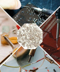DIY Friendly Silver and Gold Plated Alloy Solder Chips for Jewelry Making and Repair shown with miniature circuitry work