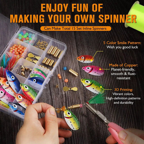 diy fishing lure spinners DIY Spinner Lure Kit For Bass Fishing ✓