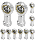 8mm Rod End Bearing Set 10 Pcs M8x1.25 Female Right Hand Thread Self Lubricating Articulated Bearings, bronze seat ring