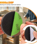 Assorted Grit 3 Inch Pro Grade Silicon Carbide Sanding Discs Set For Wet And Dry Sanding With Hook And Loop Backing shown in hand