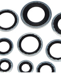 Assorted sizes from O Ring And Gasket Air Conditioning System Seal Kit 26738 for Auto A C Repairs DIY Friendly, showing durable green O-rings.