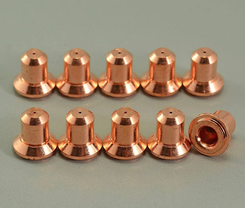 Copper nozzles from Extended Nozzle And Electrode Set For PowerMax 350 380 Plasma Cutters 25 Amp Replacement 20 Pack Includes 10 Nozzles 120504 And 10 Electrodes 020382 OEM Style