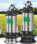 Heavy Duty Submersible Water Pump With 750 Watt Motor And 10 Meter Head for agricultural irrigation, displayed in a field setting.