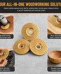Three Piece Wood Carving Disc Kit For Angle Grinders Four Inch And Four Point Five Inch Tungsten Carbide Cutting Wheels