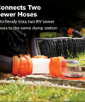 RhinoFLEX RV Sewer Wye Fitting For Dual Hoses To One Dump Station With 360 Degree Swivel Ends And Built In Gaskets in use