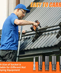 Worker using Beast Cordless Impact Wrench 900 Ft Lbs Torque One Half Inch Drive Brushless Power Tool on metal roofing