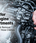 Grab This Awesome 130-Piece Spring Band Hose Clamp Kit With Swivel Pliers Perfect For Fuel Lines Silicone Tubes And Radiator Pipes Featuring Constant Tension Design And Dacromet Coated 65Mn Steel In 15 Sizes To Keep You Rolling Smooth On The Road Without. spring hose clamp pliers in an engine bay removing a radiator hose clamp