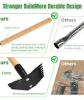 Comparison of Long Bamboo Handle Weed Puller Tool 2 In 1 Garden Hoe And Weed Remover with Rake and Grabber, showing durability.