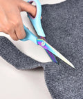Heavy Duty 8.5 Inch Office Scissors With Titanium Coated Blades And Ergonomic Semi Soft Rubber Grip All Purpose Fabric Sewing School Craft Scissors 3 Pack cutting gray fabric