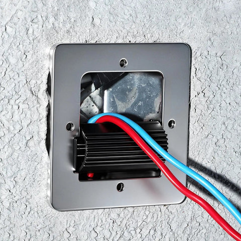 Pro Grade Wire Pulling Tool With Rotating Rollers Cable Guide Roller For Easy Low Friction Threading Through Junction Boxes And Conduits In Residential And Commercial Wiring Projects mounted on wall box