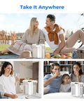 Compact Electric Water Filter Pitcher With A 200-Gallon Rechargeable Dispenser in outdoor and indoor settings