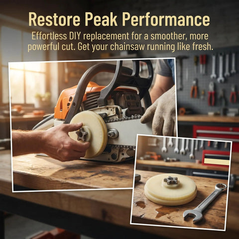 Two Pack Electric Chainsaw Sprocket Replacement Kit For Chain Drive Gear Precise OEM Fit Durable Plastic Drive Gear Inner Gear Efficient Power Transmission Easy Install And Low Maintenance, chainsaw sprocket on bench